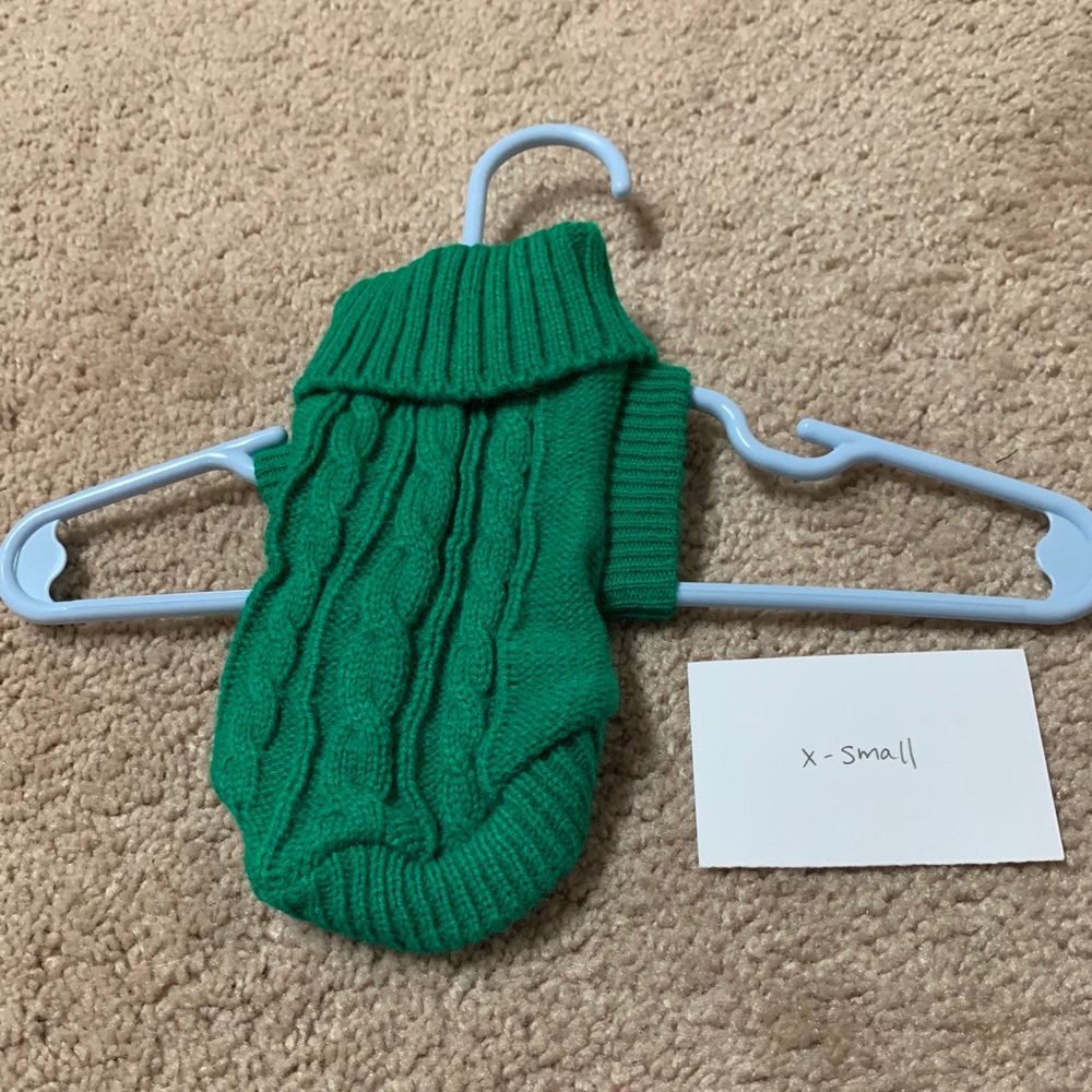 X-small Green Pet Sweater